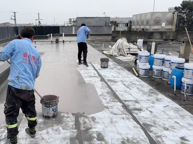 成都多信塑胶有限公司宿舍楼混凝土屋顶防水施工案例